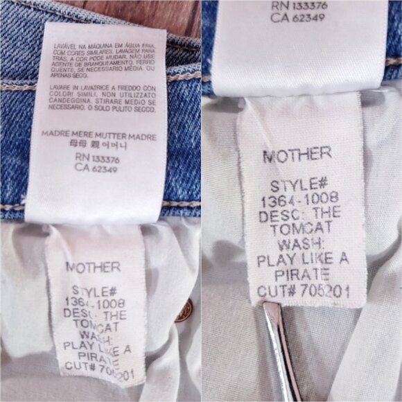 Mother Womens Size 27 The Tomcat Play Like A Pirate Straight Leg Jean Distressed - Picture 15 of 16